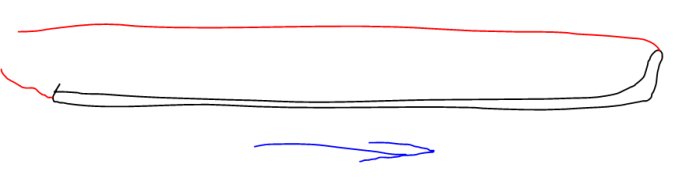 Enkelt diagram som visar en bockad rörända med snöre för styrning, föreslagen metod för installation.