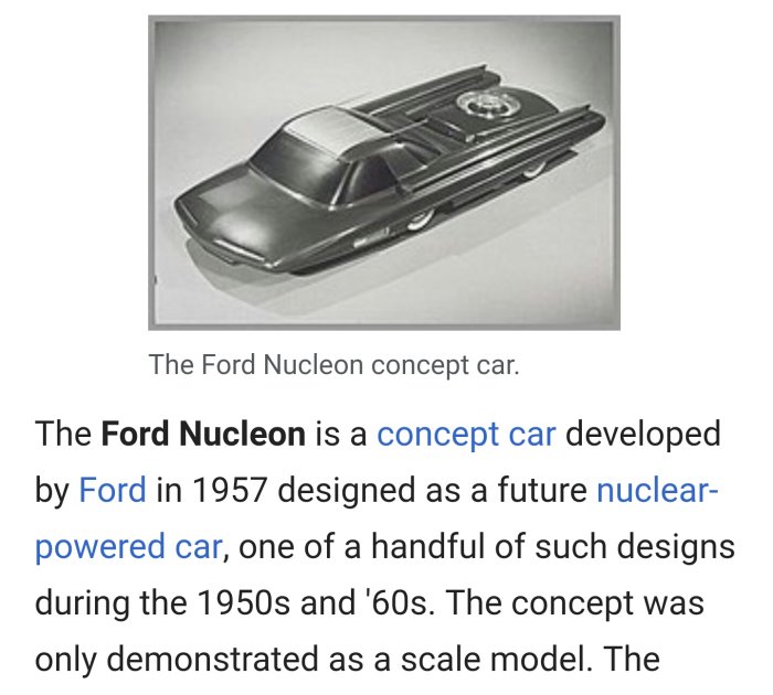 Skalenlig modell av Ford Nucleon, en konceptbil designad av Ford 1957 som ett framtida kärnkraftsdrivet fordon.