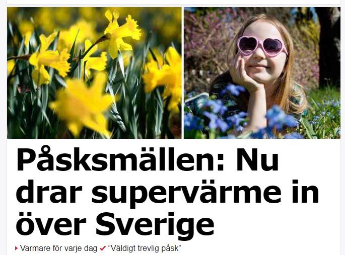 Leende flicka med hjärtformade solglasögon lutar sig på blåa blommor bland påskliljor.