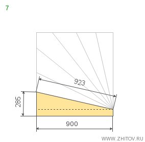 Schematisk ritning av trappkonstruktion med måttangivelser.