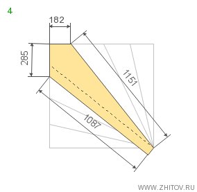 Schematisk ritning av en trapp med måttangivelser i millimeter.