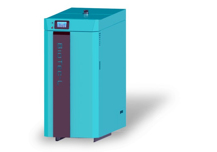 Centrometals Bio-Tec L vedpanna med lambdastyrning och display, cirka 45kW.