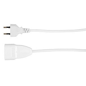 Vit förlängningssladd med Europakontakt och avklippt ände som diskuterats för enkel installation.