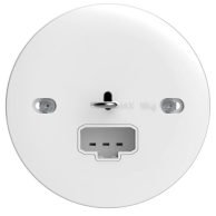 Modernt vägguttag med integrerade USB-portar för nyinstallation.