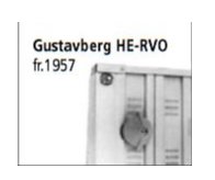 Svartvit bild av en Gustavberg HE-RVO radiator från 1957 med synliga kopparrör.