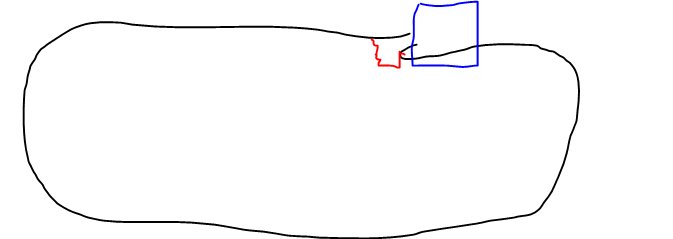 Schematisk illustration av en elledning med potentiell bränd skada vid laddstationen markerad i rött.