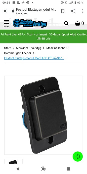 Svart Festool eluttagsmodul Modul-SD CT 26/36 som visas på produktsida.