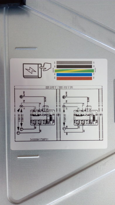 Diagram över elektrisk inkoppling för spishäll med färgkodning och kopplingsscheman.