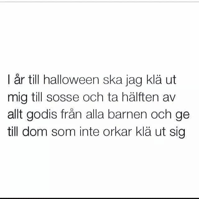 Textmem om halloweenkostym som sosse för att dela om godis.