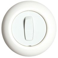 En vit Renova Dimmer för utanpåliggande installation med justerbar knapp.