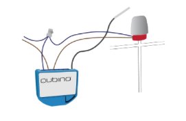 Schema för koppling av Qubino flush termostat med ledningar och ställdon för vattenburen golvvärme.