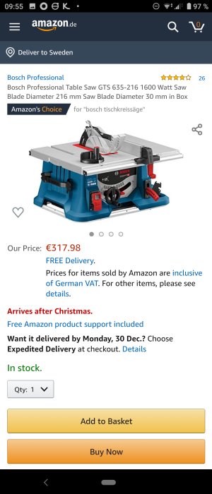 Bosch Professional bordssåg på Amazon.de med pris och gratis frakt.