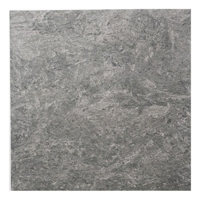 Mörkgrått kakel med beteckningen "Everest Black Mountain" i 25x25 cm för golvbeläggning.