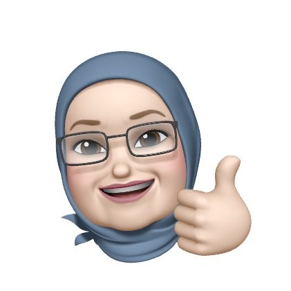 Memoji av en person med hijab och glasögon som ger tummen upp.