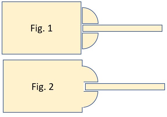 Schematisk illustration av två dörrkonstruktioner med och utan list.