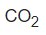 Kemisk formel för koldioxid med texten "CO2" där 2 är en nedsänkt siffra.