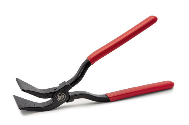 En klohammare med röda handtag isolerad på vit bakgrund.