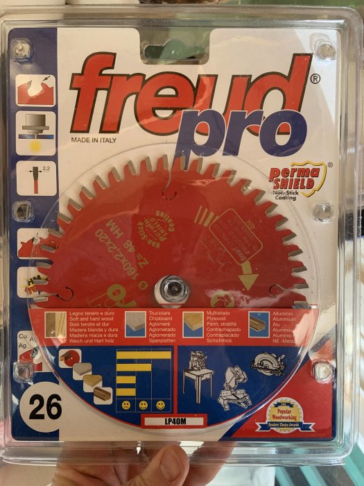 Sågklinga Freud Pro LP40M i förpackning, 160mm 48 tänder, för sänksåg.