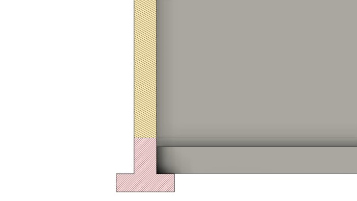 Schematisk bild av väggsektion med markering av vägg ovan och under mark.