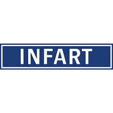 Svensk vägskylt med texten "INFART" mot en blå bakgrund.