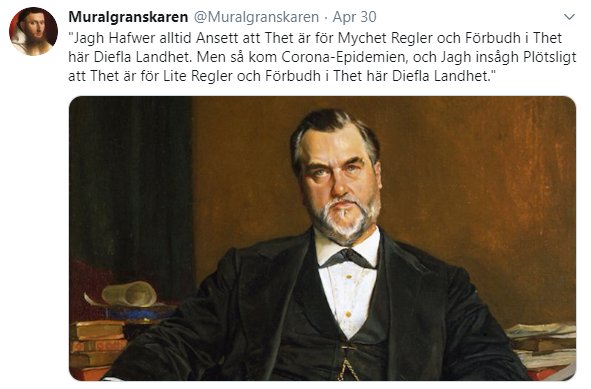 Porträtt av en man med mörkt hår och mustasch i en kostym, sittandes mot en mörk bakgrund med en citattext.