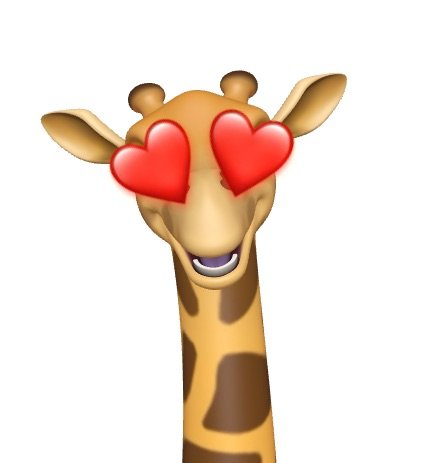 Emoji av en giraff med hjärtaformade ögon.