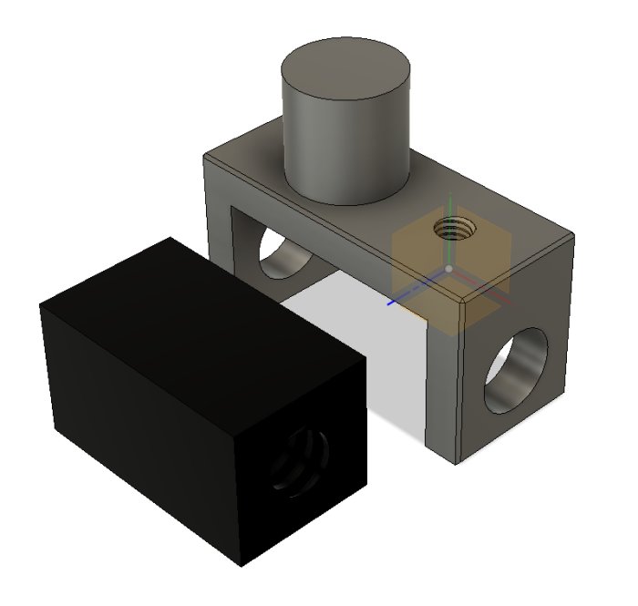 CAD-rendering av halvmutter och dess komponenter för svarv renovering.