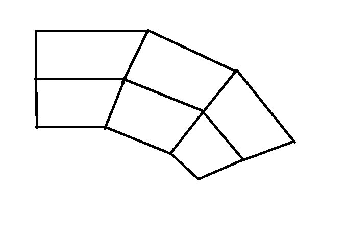 Schematisk bild som illustrerar 15 graders sektioner som ska limmas för att skapa en profil.