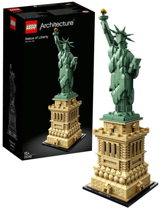 Lego Architecture set av Frihetsgudinnan som pris i Minecraft byggtävling.