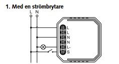 Elkopplingsschema som visar anslutning av spottar i parallell med en strömbrytare och anslutningsblock.