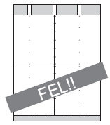 Diagram av vägg med faner uppsatta felaktigt, markerade med texten "FEL" över skarvarna.