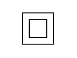 Symbol för klass II isolering med två koncentriska kvadrater.