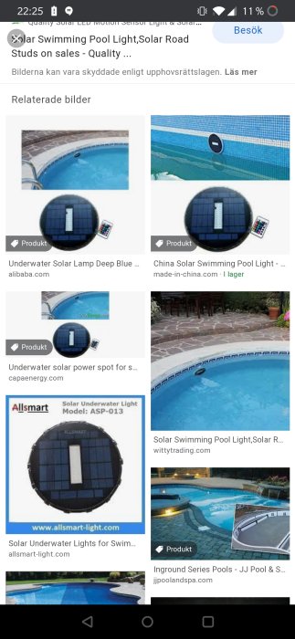 Olika typer av poollampor i och runt en glasfiberpool för att exemplifiera en fråga om installation under vatten.