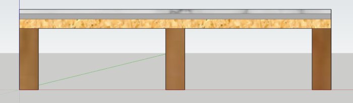 Schematisk illustration av golvuppbyggnad med golvreglar, stödreglar och golvgips.