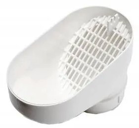 Enkel vit plastsil för avlopp, prissatt till 73 kronor.