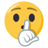 Emoji som gör tystnadstecken med finger framför munnen.