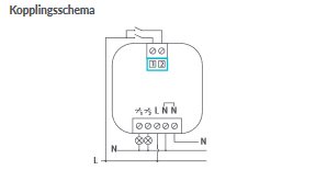 Schematisk bild av ett kopplingsschema för elektriskt drivdon med beteckningar för nolla (N) och fas (L).