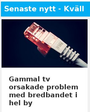 Ethernet-kabel med RJ45-kontakt i närbild, symbol för bredbandsproblem orsakade av gammal TV.