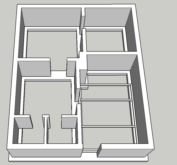 3D-skiss av husgrund med regeluppbyggnad för att förhindra ras.