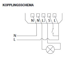 Elektriskt kopplingsschema som visar anslutningar av neutralledare och fas med klämmor och mottagare.