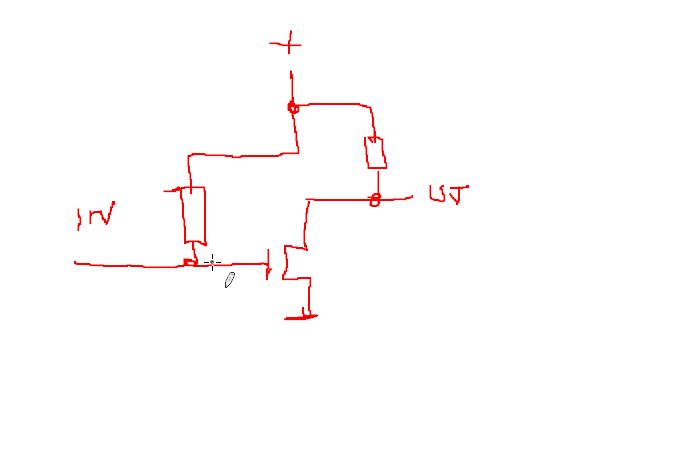 Handritat schema över koppling av BS170 n-FET till en Raspberry Pi för att läsa av elmätare.