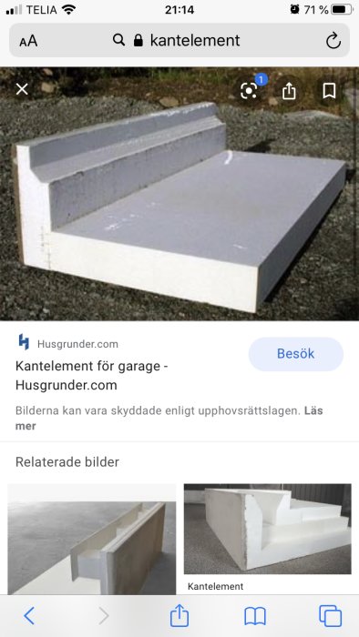 Vit cellplast som används för att skapa kantelement vid bygge av grunder.