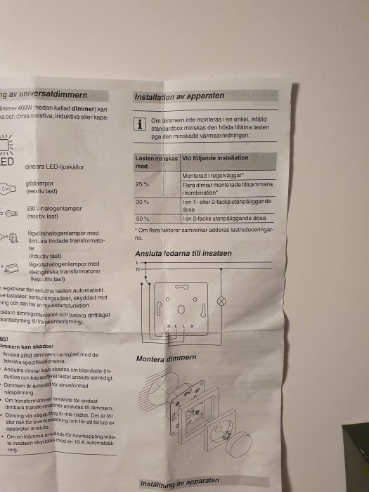 Installera dimmer Byggahus.se