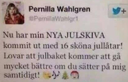 Skärmbild av ett Twitter-inlägg med text om en ny julsångskiva, inte relaterat till verktygsförvaring.