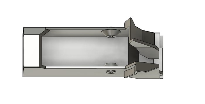 CAD-modell av en omdesignad sågspånsupptagare för en gersåg.