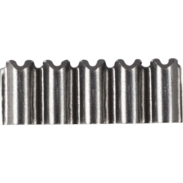 Vågig metallspik för att fästa ihop träbrädor.