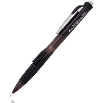 Pentel Click 0,7 stiftpenna i svart och transparent design med synlig stiftframmatning och sudd.
