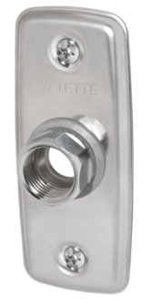 Väggbricka för PEX-rörinstallation med en invändig gänga och märkning.