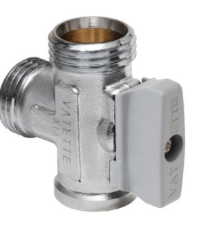 Väggmonterad Vatette koppling för 16 mm PEX-rör, med grå plastvred och märkning.