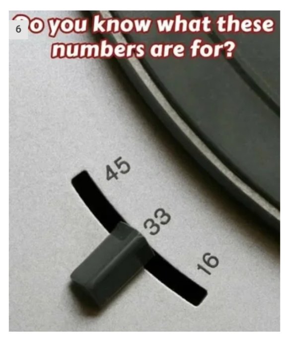 Närbild av en skivspelares hastighetsväljare med numren 45, 33, 16.